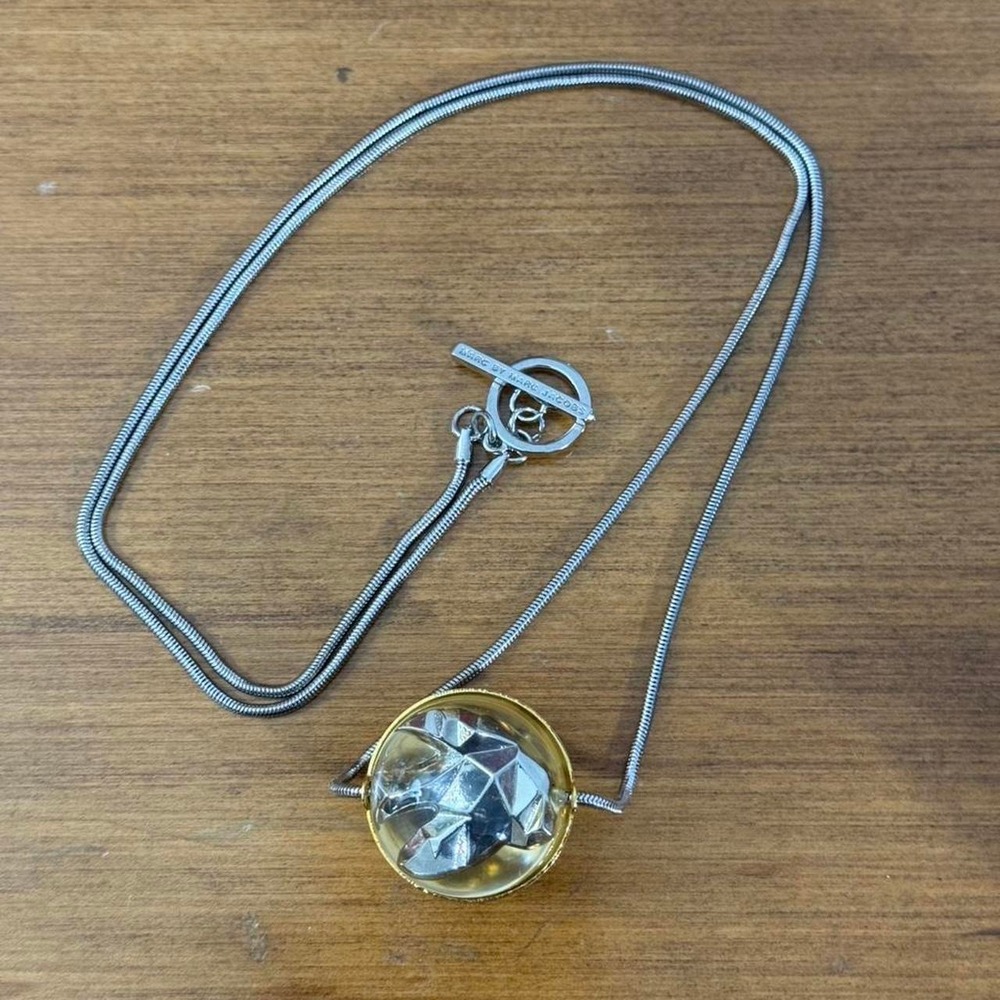 Marc Jacobs Silver and gold crystal pendant necklace